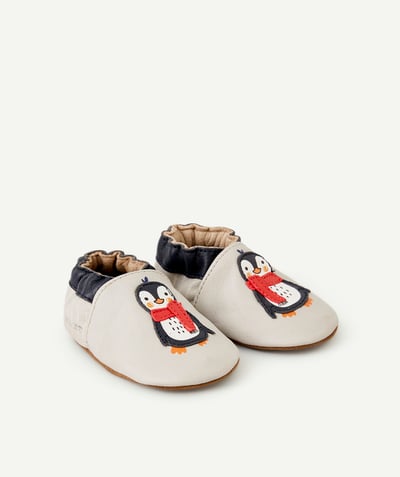 CategoryModel (8821768847502@104)  - BABIES' GREY LEATHER BOOTIES WITH PENGUINS