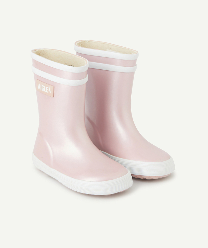   - BABY GIRLS' PEARL-COLOURED IRIDESCENT LOLLY BOOTS