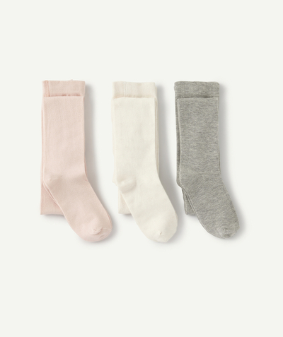 CategoryModel (8824929026190@712)  - LES 3 PAIRES DE COLLANTS ROSE ÉCRU ET GRIS