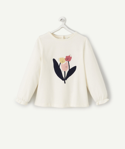 CategoryModel (8826076004494@13)  - ECRU T-SHIRT VOOR BABYMEISJES VAN BIOKATOEN MET BLOEMEN