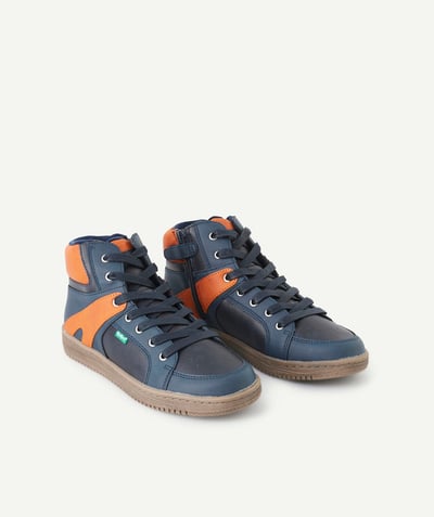 CategoryModel (8824437768334@4514)  - BOYS' LOWELL NAVY ORANGE HIGH-TOP TRAINERS