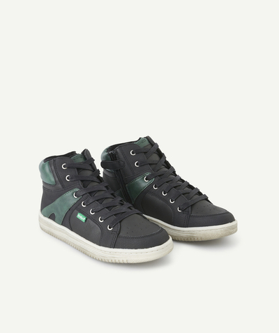 CategoryModel (8824437768334@4514)  - BOYS' LOWELL BLACK GREEN HIGH-TOP TRAINERS