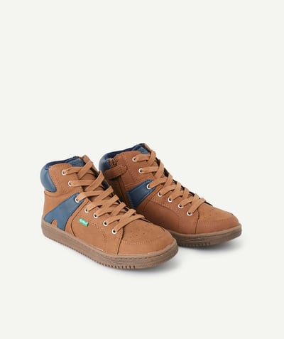 CategoryModel (8824503009422@13)  - BOYS' LOWELL TAN BLUE HIGH-TOP TRAINERS