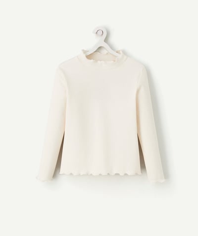 CategoryModel (8824928993422@14)  - SOUS-PULL À CÔTES FILLE EN COTON BIOLOGIQUE BLANC