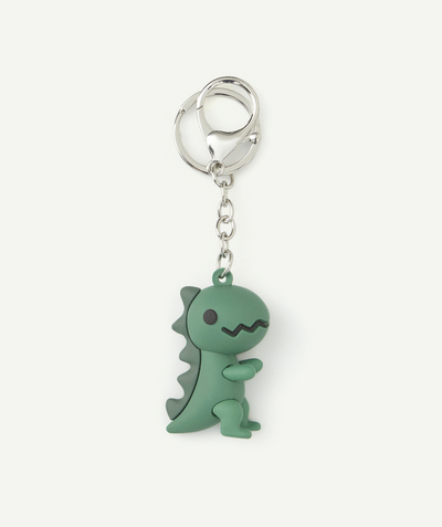 CategoryModel (8824928993422@14)  - PORTE-CLÉS GARÇON COULEUR ARGENTÉE AVEC DINOSAURE VERT