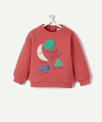 CategoryModel (8824437670030@2163)  - SWEAT BÉBÉ GARÇON EN FIBRES RECYCLÉES ROSE AVEC PATCH