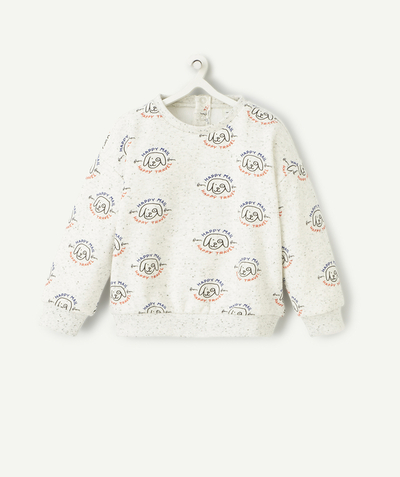 CategoryModel (8826076004494@13)  - GEMÊLEERD GRIJZE SWEATER VOOR BABYJONGENS VAN GERECYCLEDE VEZELS MET HONDENPRINT