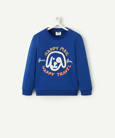 CategoryModel (8824502976654@15)  - SWEAT BÉBÉ GARÇON BLEU AVEC MESSAGE ET CHIEN EN BOUCLETTES