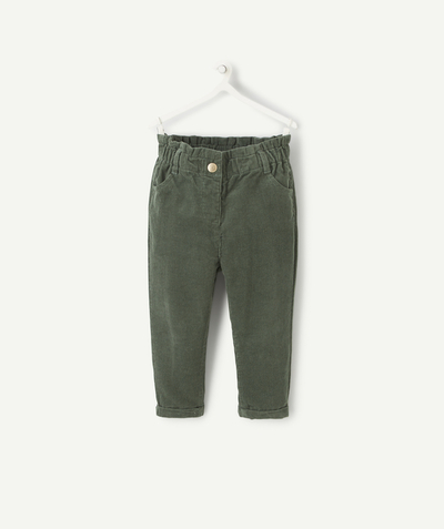 CategoryModel (8824668160142@154)  - PANTALON RELAX BÉBÉ FILLE EN VELOURS VERT CÔTELÉ