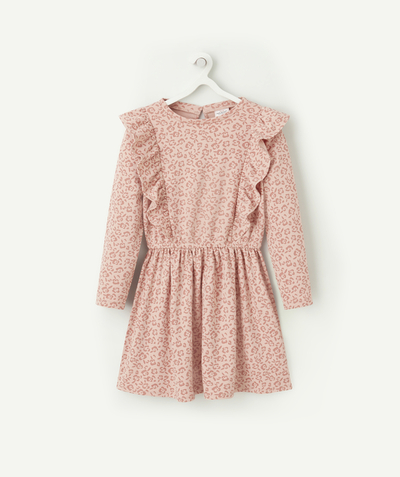 CategoryModel (8824437801102@1865)  - ROBE FILLE ROSE IMPRIMÉ FLEURI ET DÉTAILS VOLANTÉS