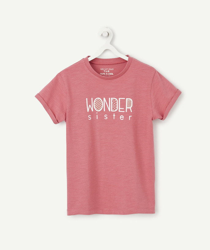   - LE T-SHIRT FILLE ROSE EN COTON BIOLOGIQUE