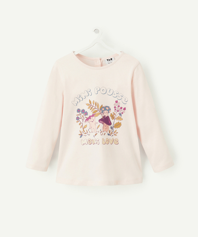 CategoryModel (8824830591118@17)  - T-SHIRT BÉBÉ FILLE EN COTON BIOLOGIQUE ROSE THÈME CHAMPIGNON