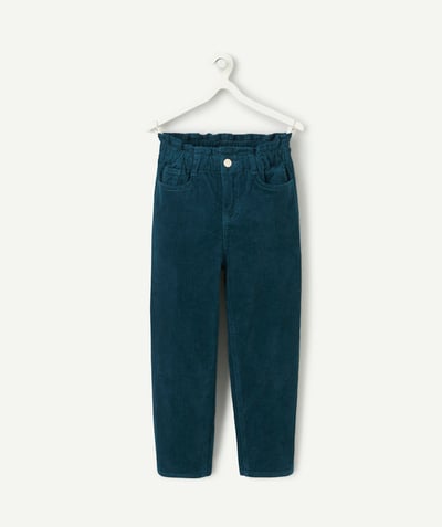 CategoryModel (8821761573006@30791)  - pantalon fille en coton bio et velours côtelé bleu canard