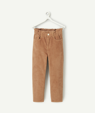 CategoryModel (8824667570318@1406)  - pantalon fille en coton bio et velours côtelé marron