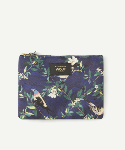 CategoryModel (8826108575886@7)  - PETITE POCHETTE EN FIBRES RECYCLÉES BLEUE ET IMPRIMÉE OISEAUX