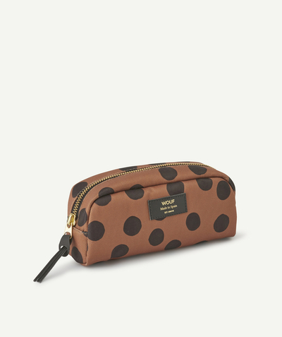 CategoryModel (8821750595726@150)  - BROWN POLKA DOT MAKE-UP BAG 19 x 9 x 7.5 CM