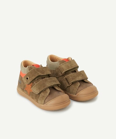 CategoryModel (8821770584206@45)  - BABY BOYS' HIGH-TOP KHAKI TRAINERS WITH HOOK AND LOOP FASTENERS
